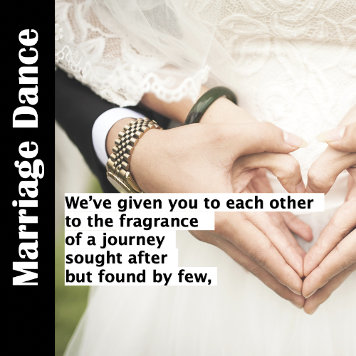 Marriage vows to start life together. Poetry in Spoken Word