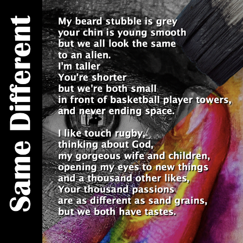 same_different_kids_children_poetry_contrasts_rain